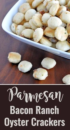 this is an easy and delicious recipe for parmesan bacon ranch oyster crackers