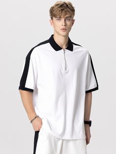 Men's Casual Loose Versatile Lapel Polo Shirt
Size Chat： White Collar Tops For Streetwear, Black Shirt With Polo Collar And Relaxed Fit, Black Tops With Casual Collar And Relaxed Fit, Black Top With Casual Collar And Relaxed Fit, Black Polo T Shirt, Polo Shirt Outfit Men, Polo T Shirt Design, Zara Man Shirts, Oversized Polo