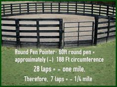 an image of a fenced in area with text describing how to build a round pen