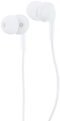 the headphones are white and have earbuds attached to each one's ears