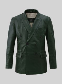 A contemporary and design-led piece of blazer that will make an instant style statement. Make a great impression with our Super Stylish leather blazer. #studiosuits #mensclothingstyle #menswear #mensoutfits #mensattire #gentlemanstyle #classymen #elegantmen #mensstyle #mensfashion#leather#blazer#green#new #trend#bold# #onlineshopping Green Leather Blazer, Leather Blazers, Adventurous Men, Blazer Look, Italian Shirts, Tweed Pants, Custom Jeans, Mens Attire, Linen Suits