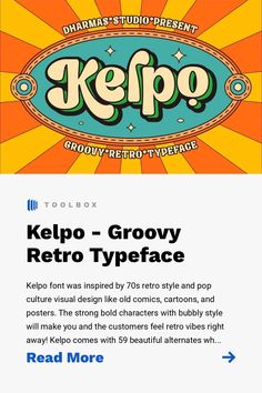 the website for kelpo - grooy's retro typefaces