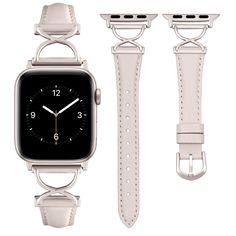 PRICES MAY VARY. Unique X-Shaped Design: Wearlizer leather iwatch bands for women come with charming X-shaped metal accent that add a touch of personality and flair to your watch. Elevate your iwatch experience with this premium leather band and showcase your unique sense of style with grace and charm. Feminine Slim Band: With 0.47 inch ultra-slim design, the fancy leather iwatch band is thinner and lighter, giving your smartwatch a more elegant and feminine look. Its slim profile and sleek desi 41mm Apple Watch Band, Apple Watch Leather Strap, Watch Straps, Apple Watch Strap, Wearable Technology, Top Grain Leather, Leather Items, Metallic Accents, Slim Design