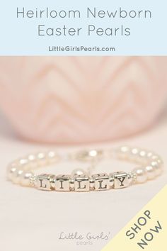 Give your baby an Easter gift for girls that will last forever. Our personalized pearl bracelet grows with your little girl or granddaughter, so she can wear it for a lifetime and then can be passed down to a little one of her own. #HeirloomJewelry

Find pearl bracelet that will last forever:
https://littlegirlspearls.com/collections/name-bracelets Easter Jewelry, Gift For Girls