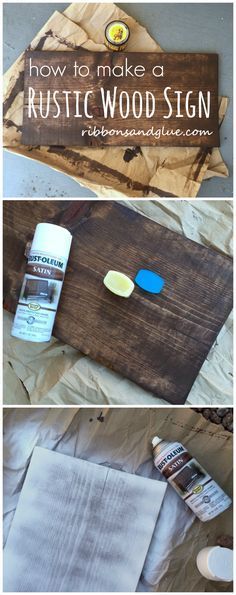 how to make a rustic wooden sign with paint and wood shavings on it