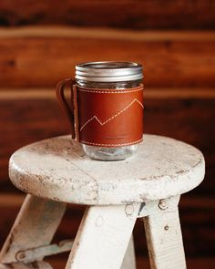 MASON JAR MUG - Crossbow Mason Jar Sleeve, Yellow Mountains, Small Breakfast, Wide Mouth Mason Jars, Breakfast On The Go, Crossbow, Wide Mouth, Mason Jar Mug, Leather Goods