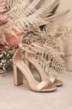 Wedding Shoes for the Bride - Cute Bridal Heels | Lulus Prom Shoes Rose Gold, Neutral Bridesmaid Shoes, Wedding Shoes Rose Gold, Champagne Wedding Heels, Champagne Bridal Shoes, Shoes For Rose Gold Dress, Wedding Shoes Bride Gold, Champagne Bridesmaid Shoes, Champagne Heels Wedding