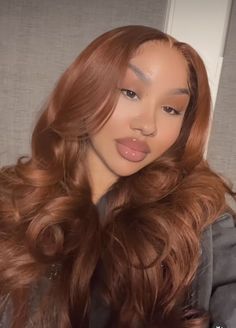 most affordable and best quality wig Frontal Ideas, Ginger Brown Hair, Orange Brown Hair, Dark Ginger Hair, Bday Hair, Copper Brown Hair, Frontal Wig Hairstyles, Hair Wigs For Black Women