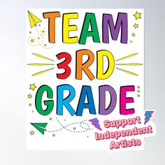 High-quality posters to hang in dorms, bedrooms or offices. Multiple sizes are available. Printed on 185gsm semi gloss poster paper. Additional sizes are available. Cute 3rd grade team shirt with Colorful Rainbow text design, paper airplanes, quote saying - Team 3rd Grade. Funny team Third grade tshirt teacher appreciation gift to celebrate graduating from 3rd to 4th grade, back to school, Happy Last First Day of school. Third Grade Teacher Shirts Women Men. Humor 3rd grade graduation tshirt, back to school team squad rocks crew school party costume outfit for kids boys girls, middle school teacher student pupil. Cool Graduate Present - Team 3rd Grade T-Shirt Outfit For Kids Boys, First Day Of School Poster, Last First Day Of School, Men Humor, Graduation Tshirt, Third Grade Teacher Shirts, Graduation Tshirts, Middle School Teacher, Outfit For Kids