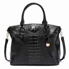 Crocodile Embossed Handbags, Women's Top Handle Satchel Purse, Large Capacity Crossbody Bag Color: Ravens Peak (Black) Truly Timeless Well Made, Luxury Quality. **Please Note** Allow 7-10 Business Days Before Shipping. ** H8.7” W12.2”D5.1”. All Measurements Are Taken Manually And May Very Slightly. Bundle 2 Or More Items From My Closet For A 15% Discount. Tags: Summer Spring Boho Picnic Hippie 60's 70' Festival Soft-Girl 90s Y2k Butterfly Blouse Holiday Party Dressing Chunky Crochet Maximalist C Evening Crocodile Pattern Shoulder Bag, Formal Black Crocodile Pattern Shoulder Bag, Elegant Black Crocodile Pattern Bag, Black Formal Bag With Crocodile Pattern, Chic Black Satchel With Crocodile Pattern, Rose Purse, Burgundy Purse, Orange Purse, Boho Picnic