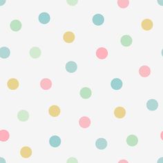 a white background with multicolored polka dots