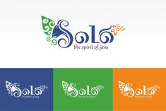 the logo for sole is shown in three colors, including blue, green and orange