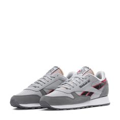 This Reebok Classic Leather is the most stylish and timeless sneaker to hit shelves. Featuring lightweight cushioning and a low-cut design, this casual men's sneaker is perfect for all-day wearing and versatile styling. Dress this sneaker up in slacks, or dress them down with sweatpants and a fitted tee. Soft leather upper. Removable sockliner accommodates orthotics. Die-cut EVA midsole for lightweight cushioning. High abrasion rubber gum outsole for durability. Imported. Sell Shoes, Reebok Classic Leather, Wide Width Shoes, Fitted Tee, Reebok Classic, Backpack Sport, Classic Leather, Shoe Care, Cut Design