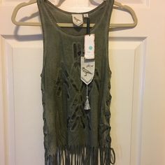 Forest Green “White Crow” Brand Boho Tank Top Size Xs Nwt Braided Side Detail Racer Back Casual Cotton Tank Top For Festivals, Casual Distressed Tank Top For Summer, Casual Distressed Top For Festivals, Distressed Bohemian Tops For Summer, Bohemian Distressed Summer Top, Summer Distressed Green Tops, Braided Side, White Crow, Boho Tank Top