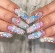 Aquamarine Nails, Tacky Nails, Pearl Nails, Beach Nails