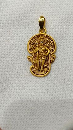 Lord Subramanya Karthikeyan Murugan 4 gm Pendant with Tamil Om Background 916 Hallmark Gold Om Dollar Designs Gold, Murugan Pendant Gold, Om Background, Lord Subramanya, God Murugan, Gold Lockets, Mens Gold Chain Necklace, God Pendant, Gold Dollar