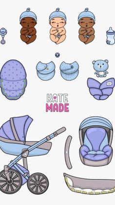 an image of baby items that are in the shape of babies's cribs