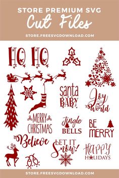 christmas svg cut files for silhouettes, cricut and more