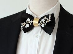 Luxury Formal Ties With Decorative Bow, Luxury Black Suit And Tie Accessories As Gift, Gold Bow With Tie Back For Wedding, Tuxedo Bow Tie With Decorative Bow For Wedding, Tuxedo Bow Tie With Detachable Bow For Wedding, Detachable Bow Tuxedo Bow Tie For Wedding, Tuxedo Style Wedding Bow Tie With Detachable Bow, Wedding Tuxedo Bow Tie With Detachable Bow, Dapper Tuxedo With Bow Tie For Wedding