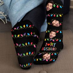 Christmas Light Socks - Add some festive cheer to your wardrobe with these funny Christmas socks. The stockings are decorated with colorful light ribbon patterns and an interesting proverb: "Christmas Light Socks - Add some festive cheer to your wardrobe with these funny Christmas socks. The stockings are decorated with colorful light ribbon patterns and an interesting proverb: "These are my Christmas movies watching socks". They are perfect for the holiday season! These festive Christmas socks make great gifts for your family, including your parents, husband, wife, grandparents, sister, brother, son, and daughter. They're also perfect for your boyfriend, girlfriend, employees, neighbors, teachers, and students. Get into the festive spirit with our Christmas socks! These crazy Christmas so Best Secret Santa Gifts, I Love My Husband, Son And Daughter, Sock Packs, I Love My Girlfriend, Love My Boyfriend, I Love My Wife, Love My Husband, Christmas Light