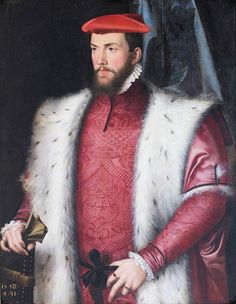 a painting of a man wearing a red outfit