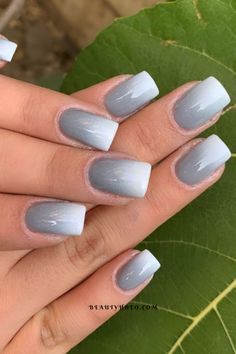 Cool Summer Nail Colors, Ombre Gel Nails, Cruise Nails, Silver Nail Designs, Gel Nail Polish Colors, Best Gel Nail Polish, Sns Nails, Ombre Nail, Ombre Nail Designs