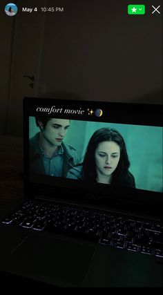 Twilight movie in computer. Instagram story.

instagram story inspo, instagram story ideas, photo ideas, aesthetic stories, aesthetic pictures, movie inspo, twilight, movie night, crepusculo, edward cullen, bella swan