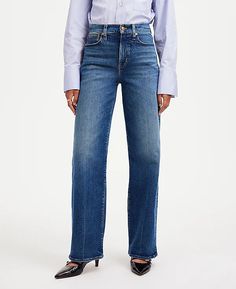 The Perfect Vintage Wide-Leg Jean | Madewell Perfect Cardigan, Stylish Jeans, Jean Trends, Elegant Blouses, Denim Trends, Long Jeans, Perfect Jeans, Work Wardrobe, Material Girls