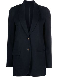 Brunello Cucinelli Cashmere single-breasted Blazer - Farfetch Blazer Blue, Breasted Blazer, Brunello Cucinelli, Outerwear Women, Flap Pocket, Midnight Blue, Capsule Wardrobe, Single Breasted, Blazer Jacket