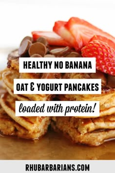 healthy no banana oat and yogurt pancakes loaded with protein