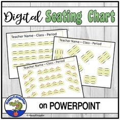 three pictures with the words digital seating chart on them