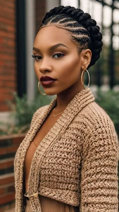 Braided Upstyles Black Hair, Crown Cornrow Hairstyles, Goddess Braid Cornrows, Halo Braid Wedding Hair, High Bun Box Braids, Hair Braids Styles Ideas, Up Do Cornrow Hairstyles, Black Hair Styles Braids Ideas, Cornrows With Curls At The End