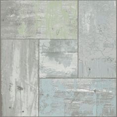 an old wood panel wallpaper with different colors and textures, including blue, green, white