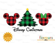 christmas tree and mickey ears with the word disney's christmas svt cut file