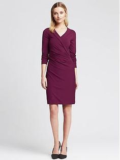 Faux-Wrap Dress | Banana Republic First Date Outfits, Women Inspiration, Flattering Dresses, Work Looks, Banana Republic Dress, Date Outfits, Weekend Wear, Faux Wrap Dress, Business Casual Outfits