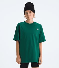 An oversized length, soft materials and dropped shoulder design will make the Women’s Short-Sleeve Evolution Oversized Tee an any-season go-to. This tee is made using at least 50% Climate Conscious Cotton grown in the U.S. by farmers practicing regenerative agriculture. Women's Women's T-shirts [North Face, Northface, thenorthface, the northface, TNF, tnf] Regenerative Agriculture, Shoulder Design, Oversized Tee, Oversized Tshirt, Agriculture, North Face, Evolution, The North Face, Womens Tops