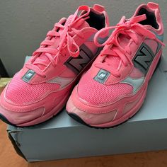 New Balance Tennis Shoe Pink, Grey, Mesh, Suede, Nylon Material Size 6 1/2 Like Brand New Spring Pink Nylon Sneakers, New Balance Shoes Pink, New Balance Tennis Shoes, Pink New Balance, Shoes Pink, Shoes Color, New Balance Shoes, Tennis Shoes, Pink Grey