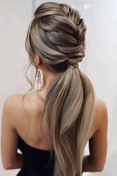 Prom Ponytail, Tail Hairstyle, Pony Hairstyles, Black Cake, Prom Hairstyles For Long Hair, Long Blonde, Low Ponytail, Party Hairstyles, Elegant Hairstyles