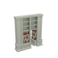 an open bookcase with many books on it's sides and shelves in the middle