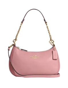 Refined pebble leatherTwo credit card slotsInside multifunction pocketZip-top closure, fabric liningDetachable handle with 8 1/4" dropDetachable strap with 22 3/4" drop for shoulder or crossbody wear9 1/2" (L) x 6" (H) x 3" (W)Style No. CA209Color: True Pink Coach Teri Shoulder Bag, Shoulder Bag Pink, Pink Lemonade, Up Girl, Pink Bag, Kate Spade Crossbody, Rebecca Minkoff Hobo, Pebbled Leather, Lemonade