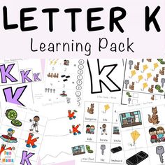 the letter k learning pack is filled with pictures and words to help students learn letters