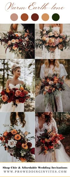 the wedding video is shown with flowers and greenery in different colors, including red, orange