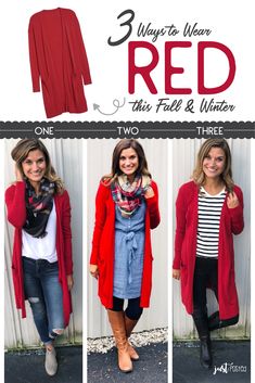 How To Wear Cardigan, Trendy Christmas Outfits, Mode Tips, Quoi Porter, Wear Red, Red Cardigan, Cardigan Outfits, Colored Pants, Winter Outfits Women