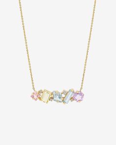 Kalan By Suzanne Kalan Nadima Blend Pastel Bar Pendant in 14k yellow gold Pastel Jewelry, Pastel Ombre, Expensive Jewelry Luxury, Yellow Necklace, Luxe Jewelry, Jewellery Sketches, Expensive Jewelry, Jewelry Lookbook, Bar Pendant