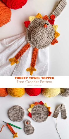 crochet turkey towel topper with free pattern