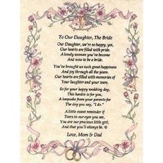 Personalized From the Parents of the Bride to their Daughter Wedding Handkerchief Wedding Day Quotes, Best Man Speech, Wedding Hankies, Wedding Poems, Delicate Wedding, Happy Wedding Day, Man And Wife, Wedding Handkerchief, The Poem