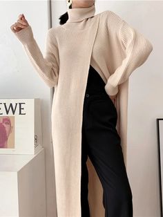 This is perfect for those who are looking for a clothing for a good price. It is fashionable, stylish, and it will look great on anyone who wears it. Do you wanahavit? SIZE M:Shoulder:48cm,Bust:108cm,Waist:110cm,Hip:116cm,Sleeve length:43cm,Length:112cm L:Shoulder:49cm,Bust:112cm,Waist:114cm,Hip:120cm,Sleeve length:44cm,Length:113cm Note: 1 inch = 2.54 cm, 1 cm = 0.39 inch note: measurement by hands allow 2-3cm errors which is normal Tricotin Long, Knitting Sweater, Fitted Turtleneck, Turtleneck Long Sleeve, Estilo Punk, Style Punk, Sleeve Women, Long Knit, Loose Sweater