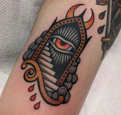 Traditional Portal Tattoo, Portal Tattoo Ideas, Wolf Tattoo Traditional, Esoteric Tattoo, Traditional Tattoo Filler, Masonic Tattoos, Faded Tattoo, Food Tattoos