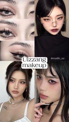 Goth Makeup Tutorial, Pop Makeup, Ulzzang Makeup, Face Makeup Tutorial, Skincare And Makeup, Asian Eye Makeup, Makeup And Hair, Makeup Looks Tutorial