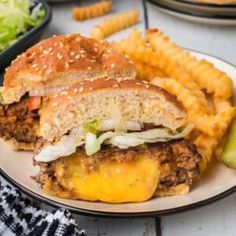 a plate with a sandwich and fries on it